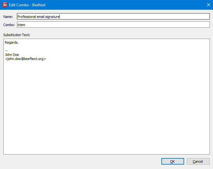 Beeftext gallery image