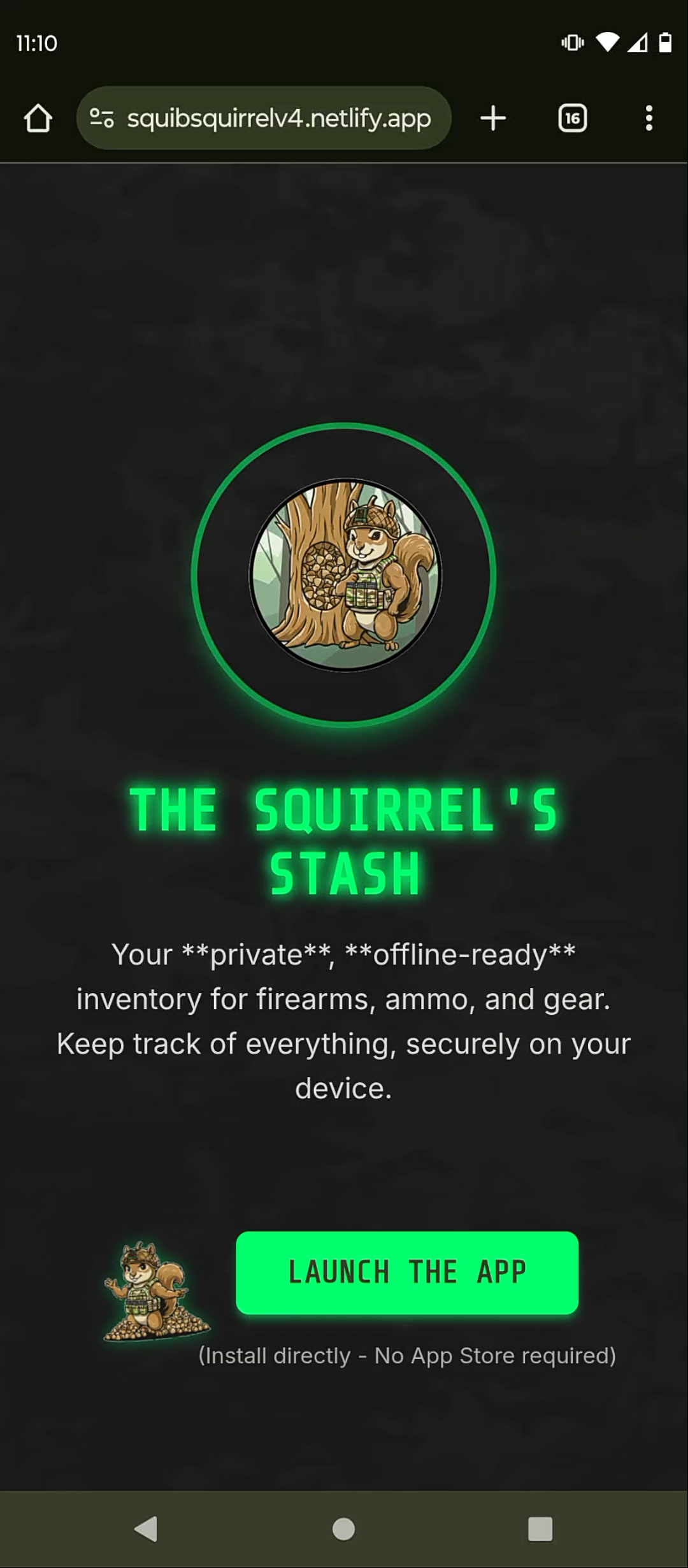 The Squirrel's Stash logo