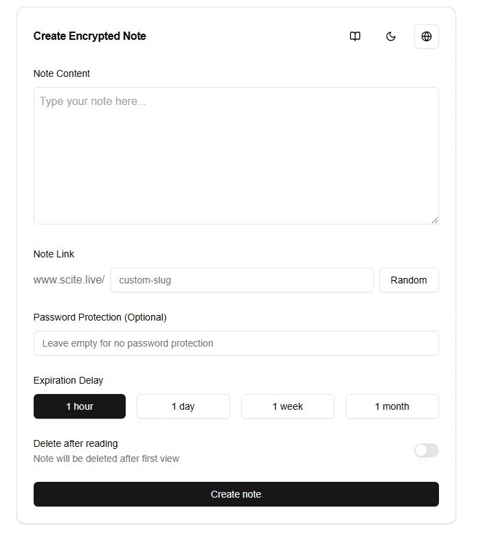 Scite.live - Secure Note Sharing App media 1