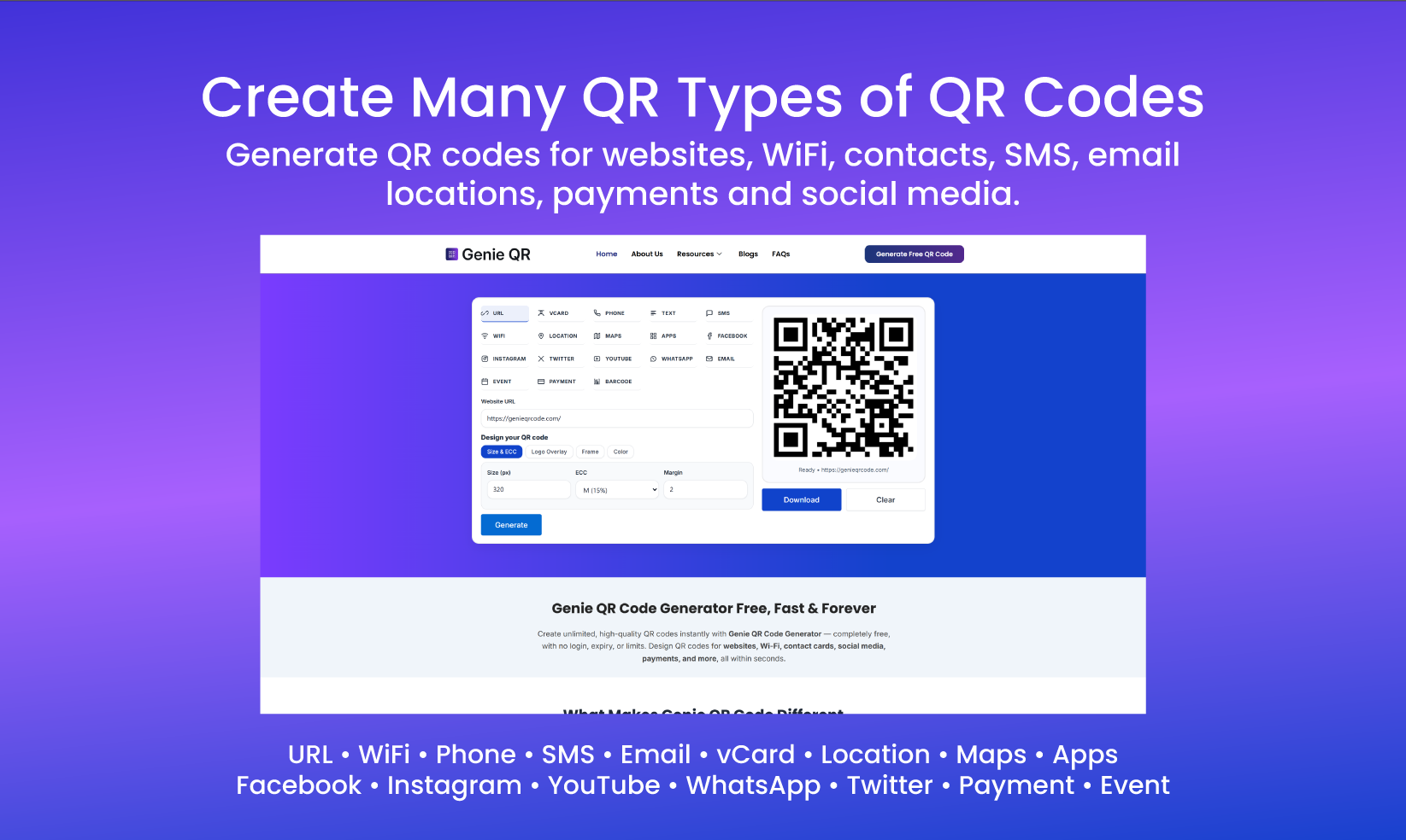 Genie QR Code - Screenshot 2 showing product features and functionality