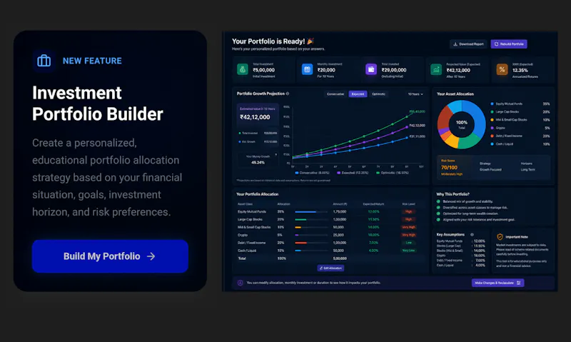 MillionZero Investment Portfolio Builder screenshot 1