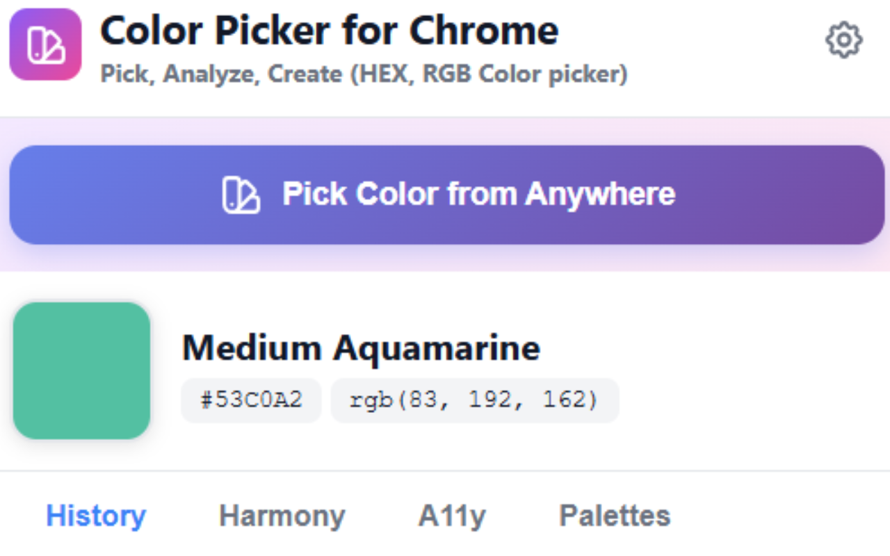 Color Picker for Chrome - Screenshot 2 showing product features and functionality