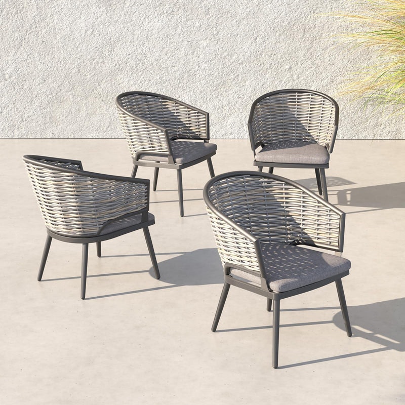 Media Patio Dining Set dengan Lubang Umbrella - Set makan patio 3