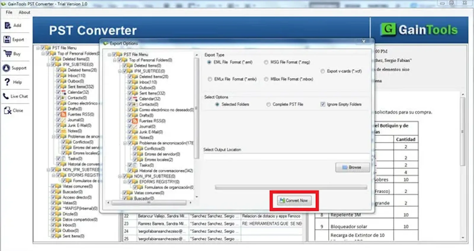 GainTools PST to EMLX Converter screenshot 2