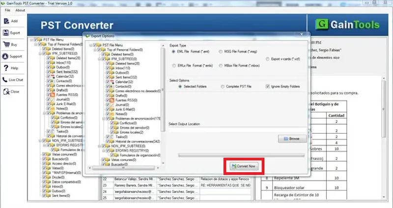 GainTools PST to EMLX Converter screenshot 2