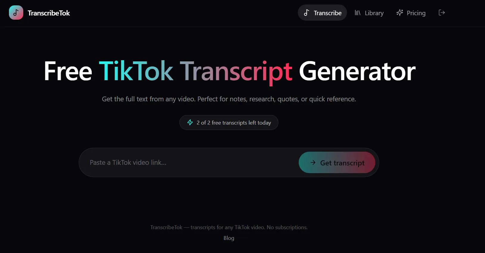 Transcribe Tok gallery image