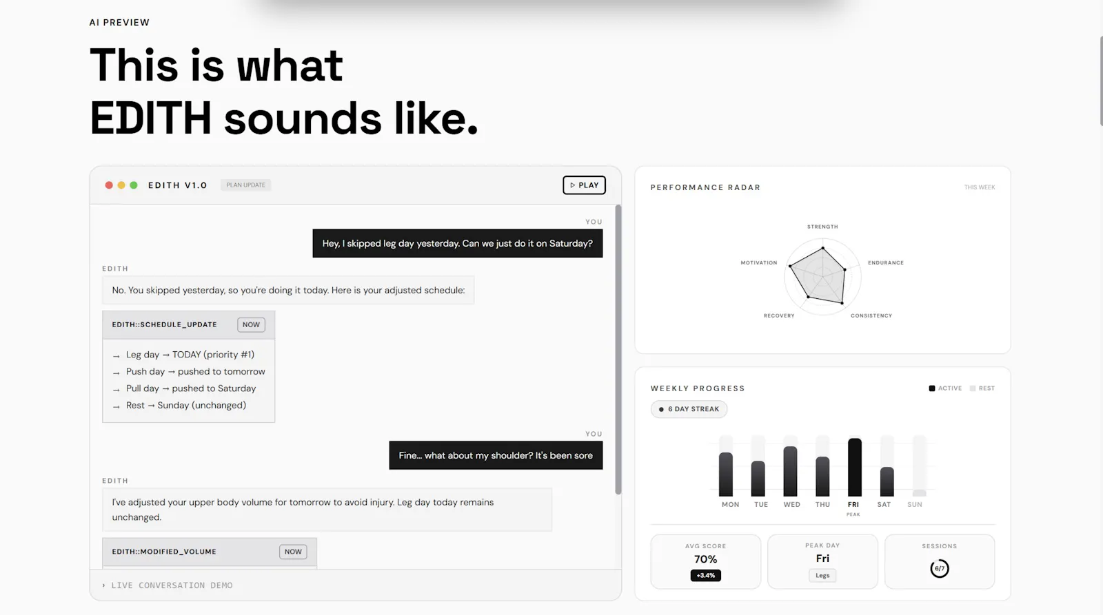 EDITH screenshot 2