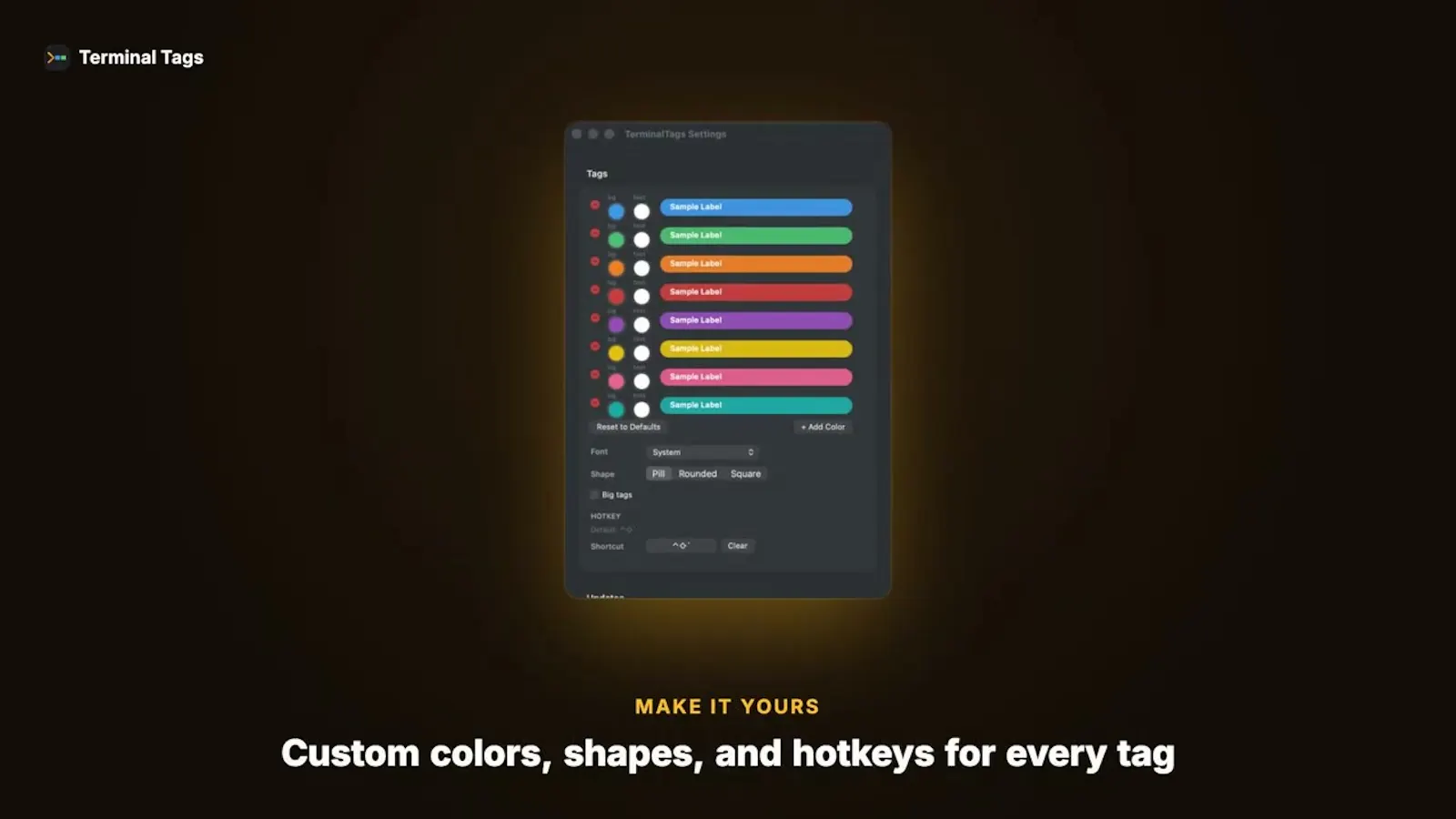 TerminalTags screenshot 1 (video preview)