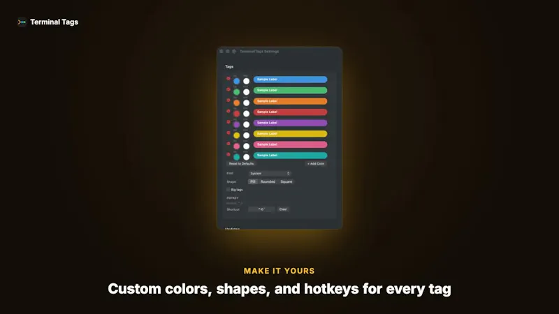 TerminalTags screenshot 1 (video preview)