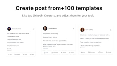 LinkedIn 게시물 작성 템플릿 - 화려한 LinkedIn 게시물을 작성하기 위한 전문가가 디자인한 100개 이상의 템플릿을 살펴보세요.