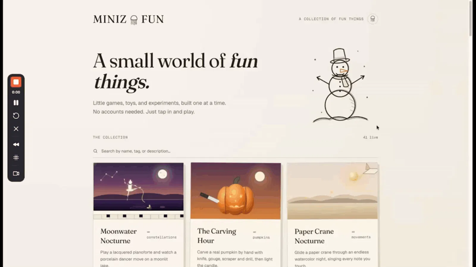miniz.fun screenshot 1 (video preview)