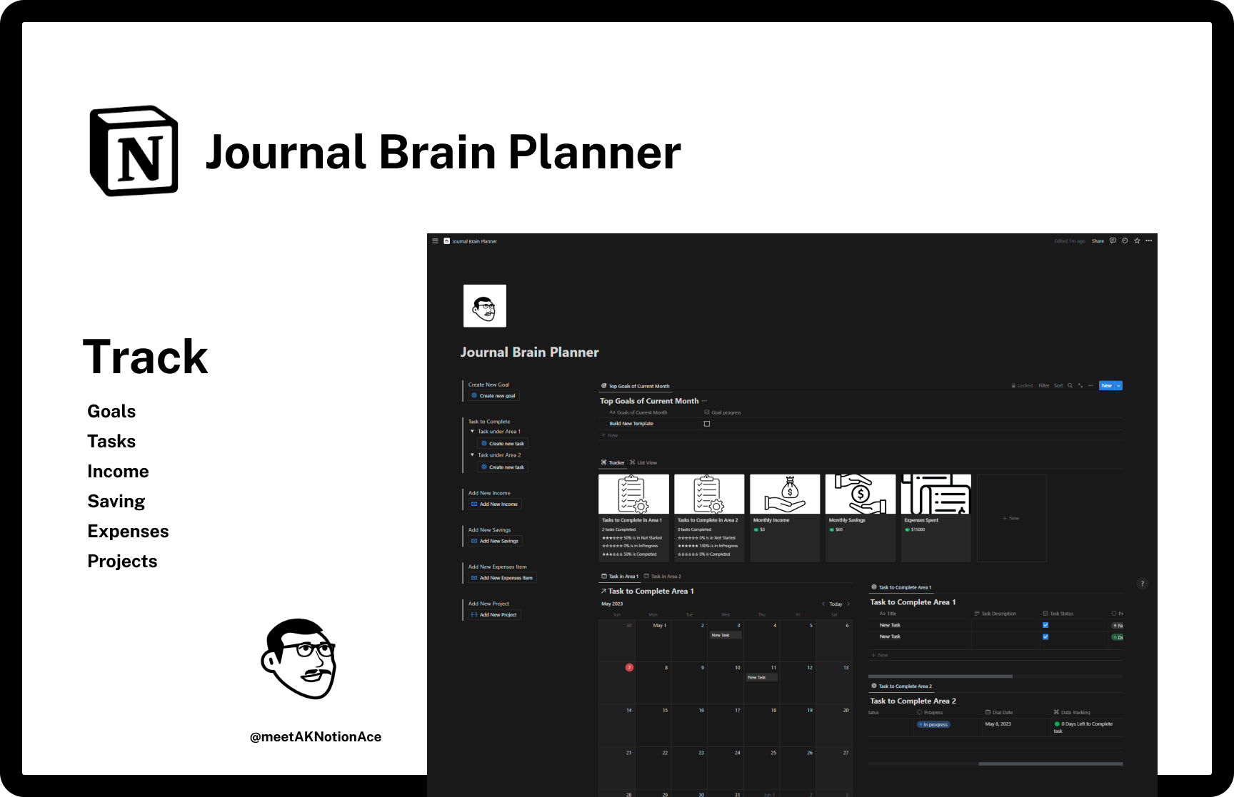 Pianificatore cerebrale del diario - Il diario cerebrale planner monitora i tuoi progressi ogni mese media 1