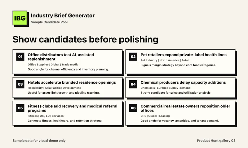 Industry Brief Generator screenshot 3