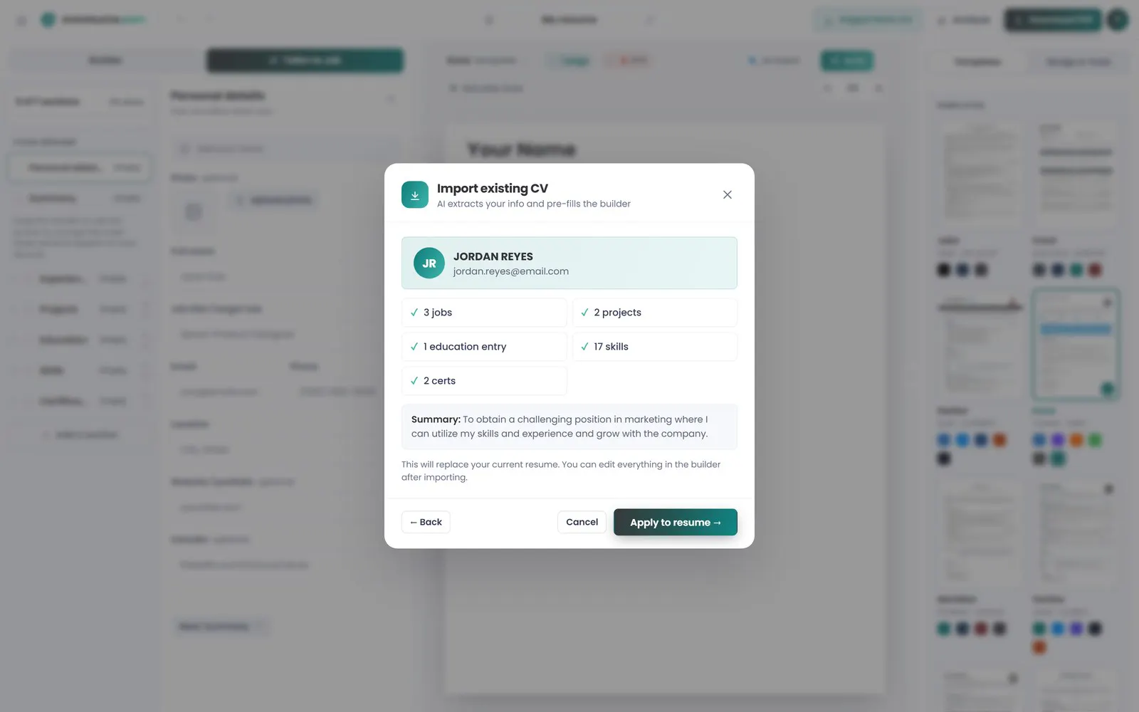 EvoResume screenshot 3