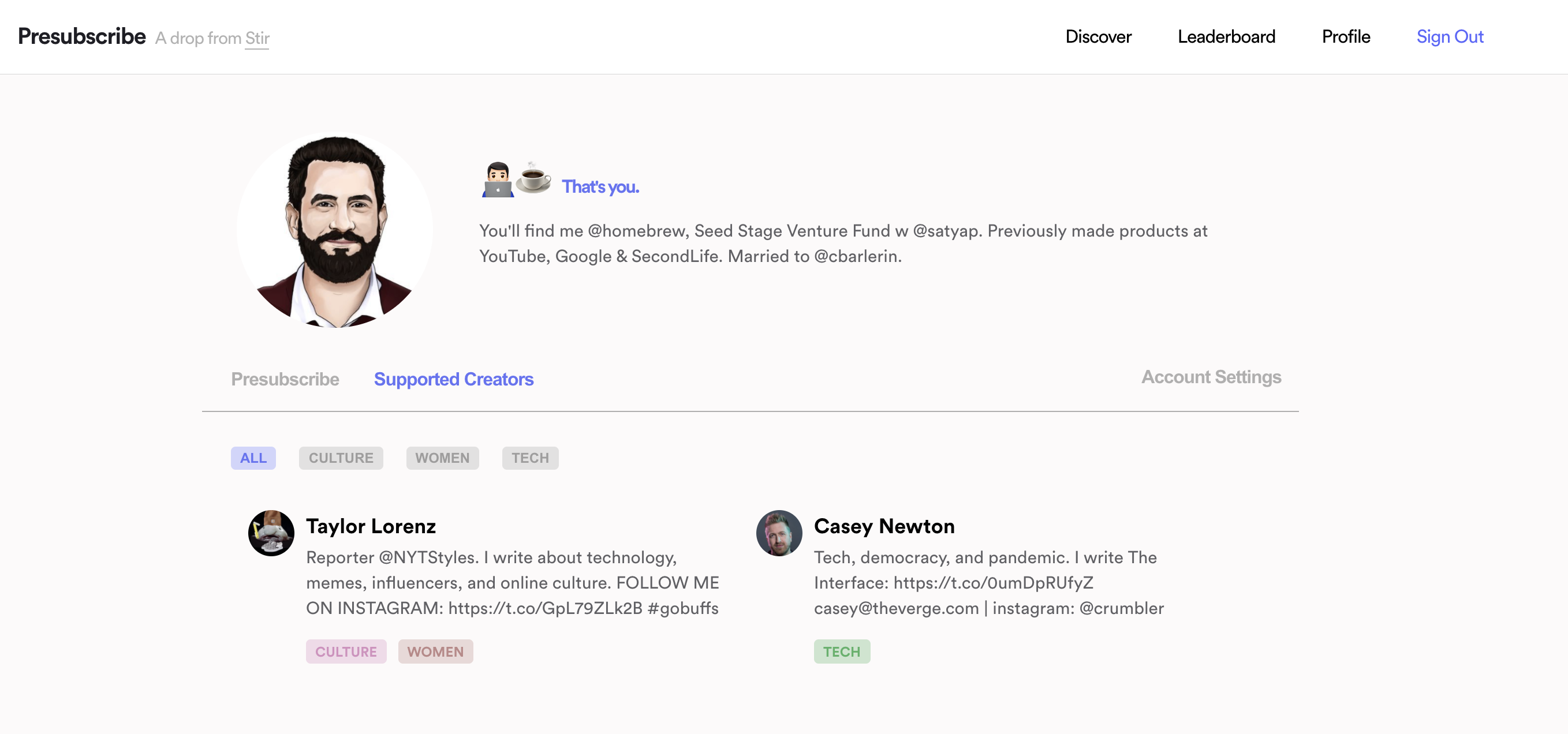 Presubscribe gallery image