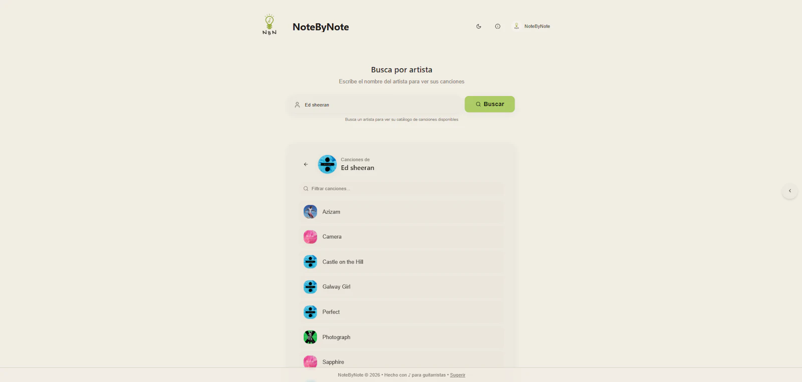 NoteByNote screenshot 2