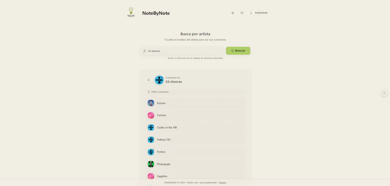 NoteByNote screenshot 2