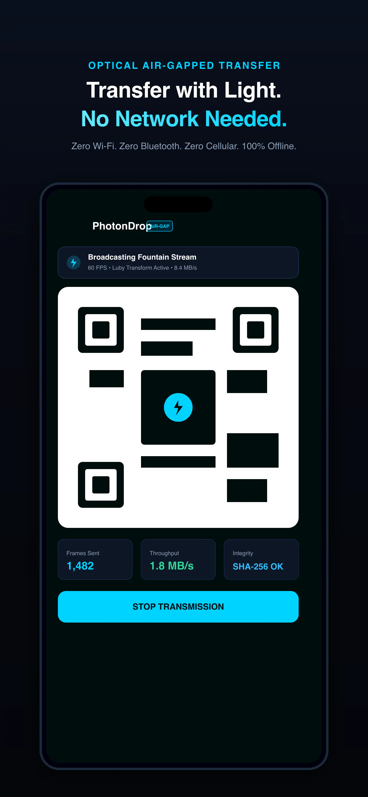 PhotonDrop: Air-Gapped Transfer screenshot