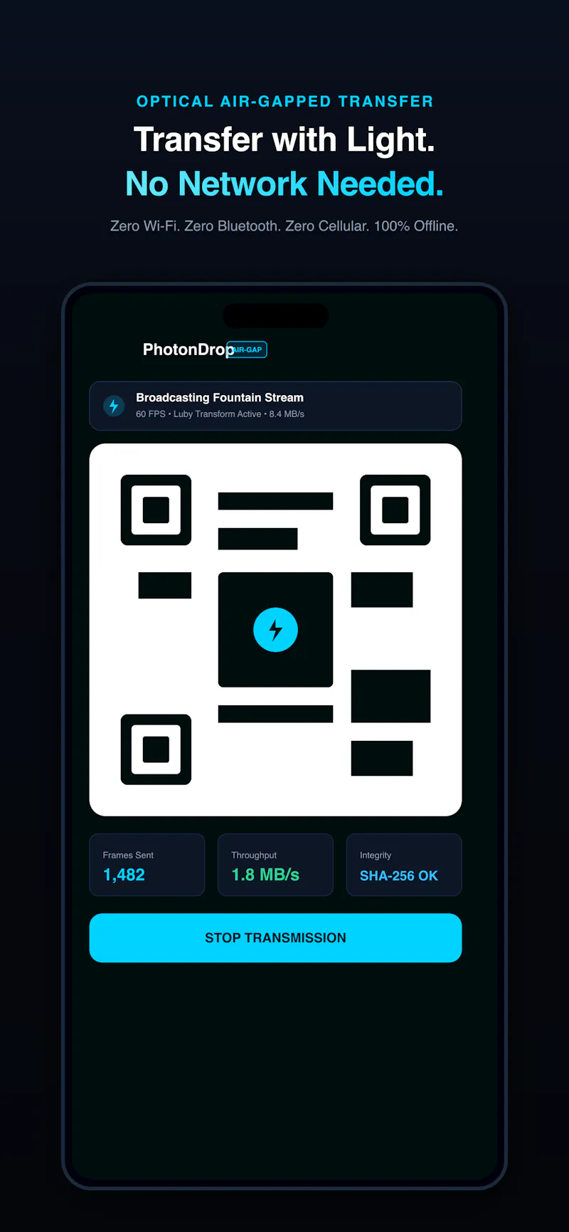 PhotonDrop: Air-Gapped Transfer screenshot 1