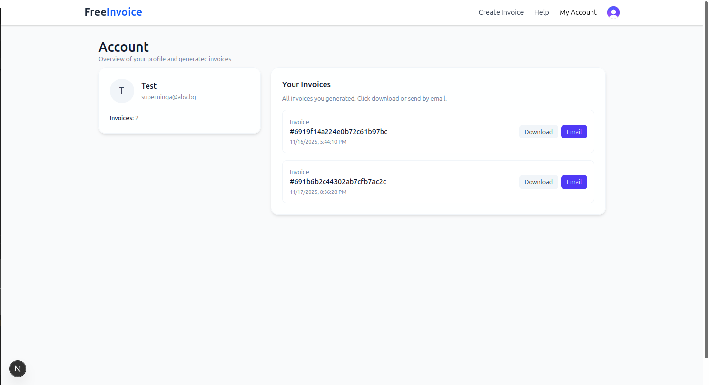 Free Invoice Generator - Screenshot 4 showing product features and functionality