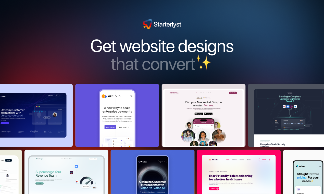 Starterlyst 디자인 - 변환하는 웹 사이트 디자인을 얻으십시오 미디어 1