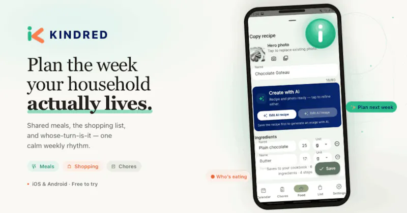 Kindred - Family Hub screenshot 1