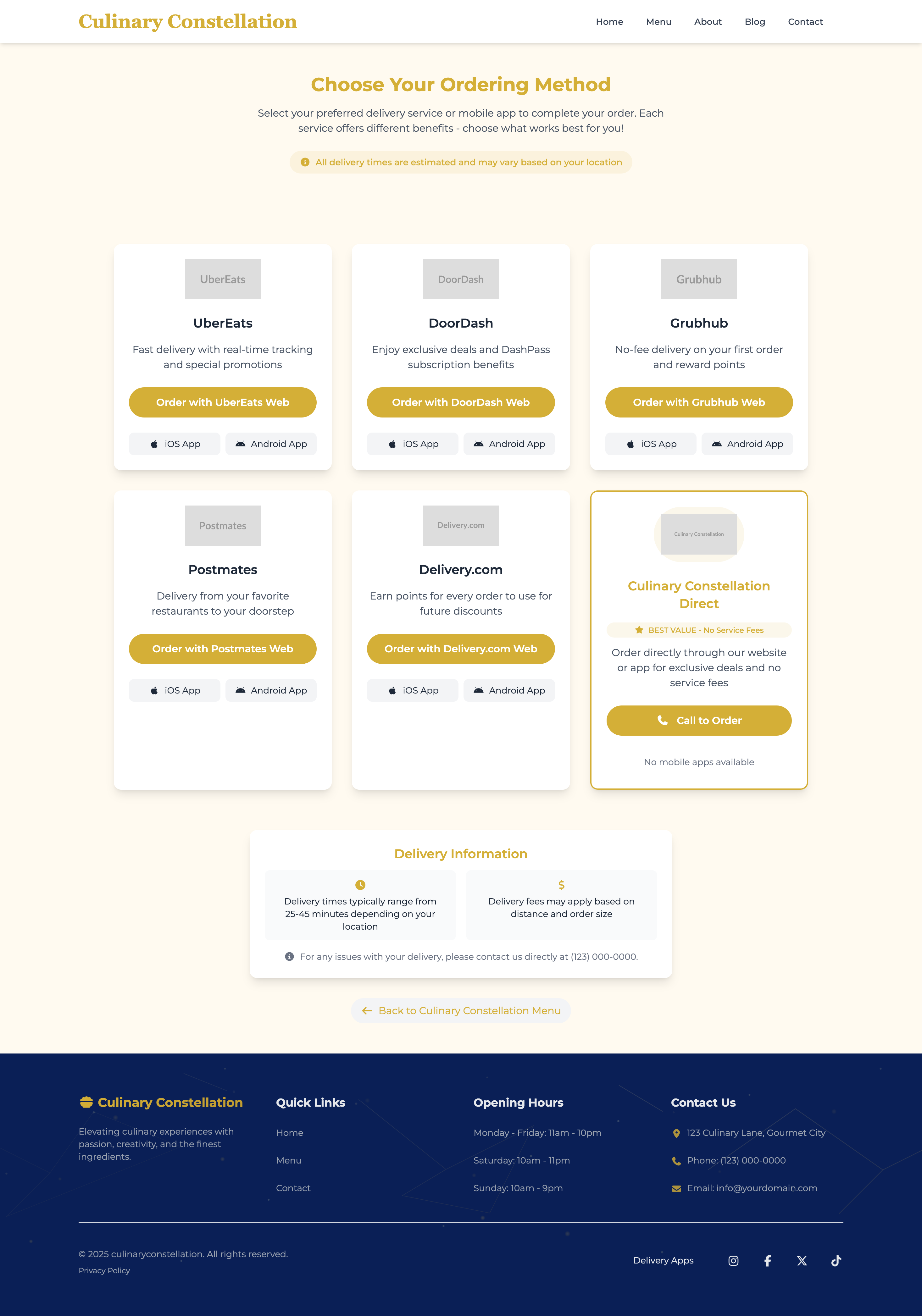 Culinary Constellation WordPress Theme - Screenshot 3 preview