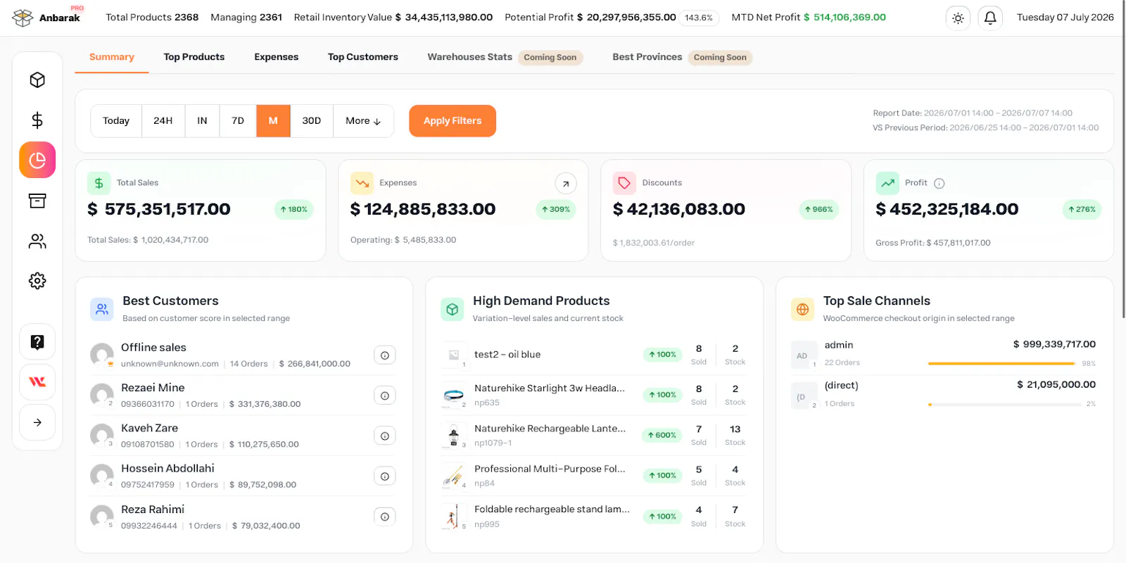 Anbarak ERP screenshot 2