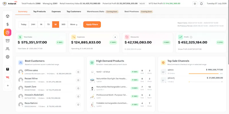 Anbarak ERP screenshot 2