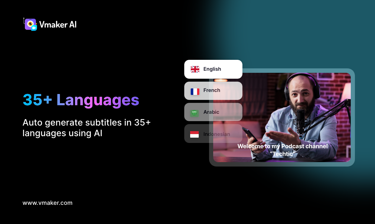 startuptile Animated Auto Subtitles by Vmaker AI-Generateedit auto subtitles in 150+ languages & 100+ styles