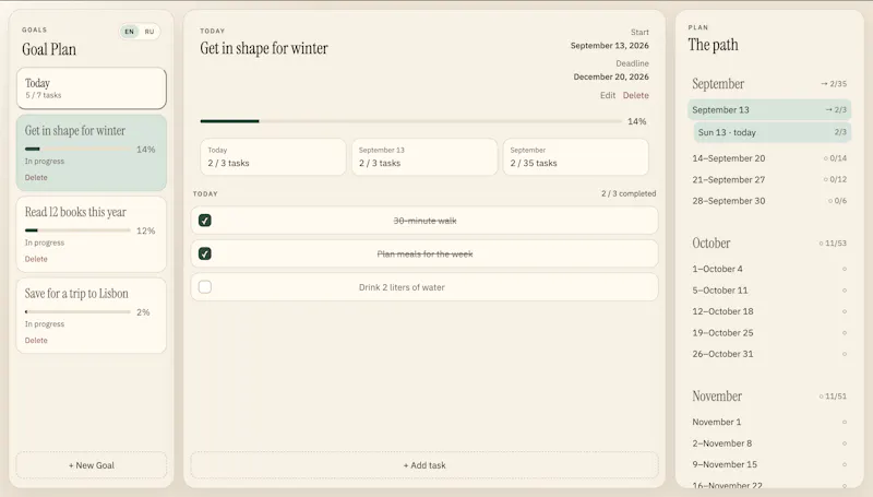 Goal Plan  screenshot 2