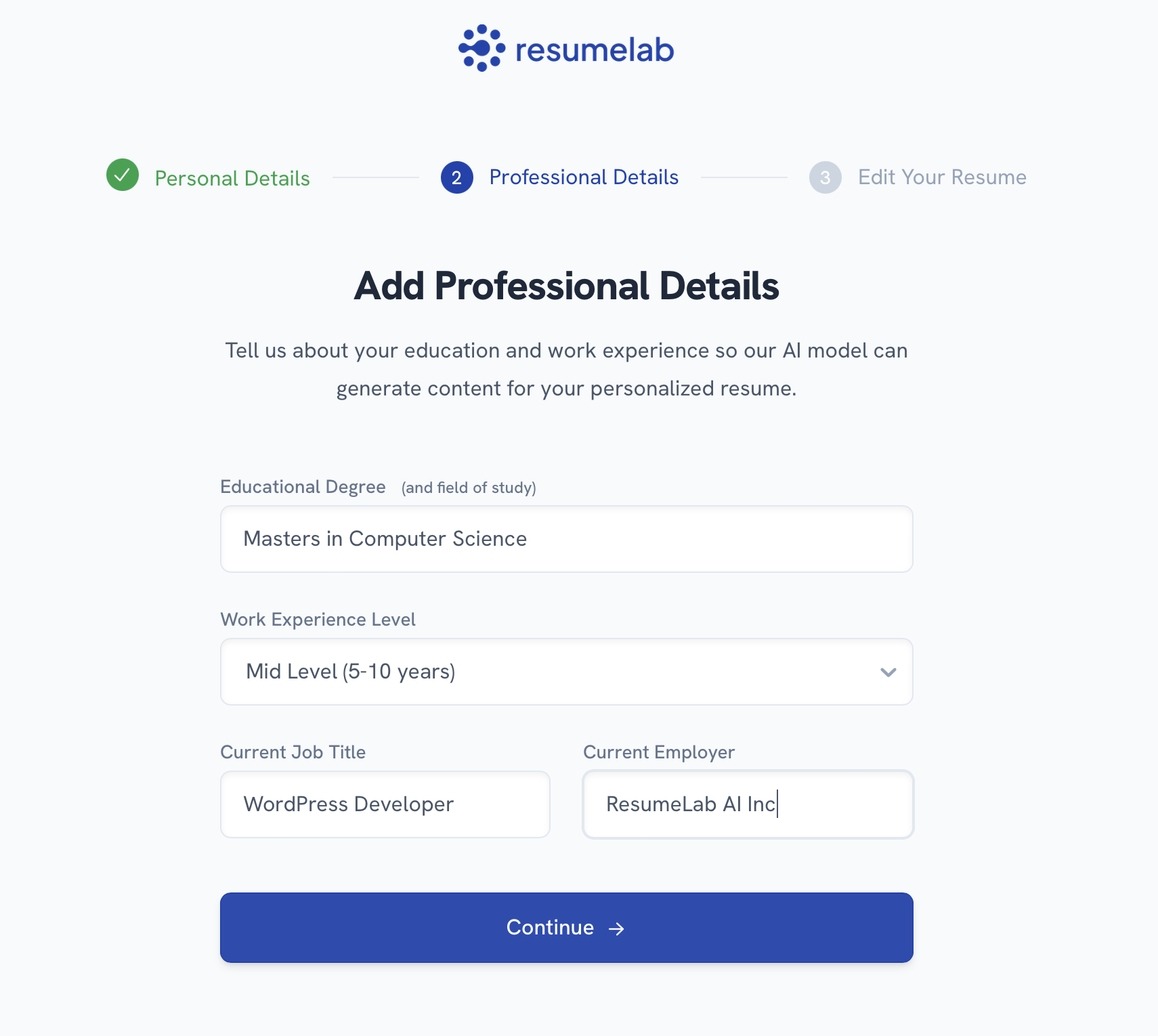 Resumelab ai - 2 분 안에 이력서를 만드는 데 도움이되는 AI 이력서 빌더 미디어 2
