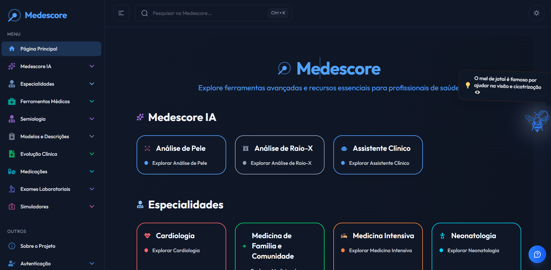 Medescore - Main product screenshot demonstrating key features and user interface