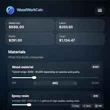 WoodworkCalc gallery image