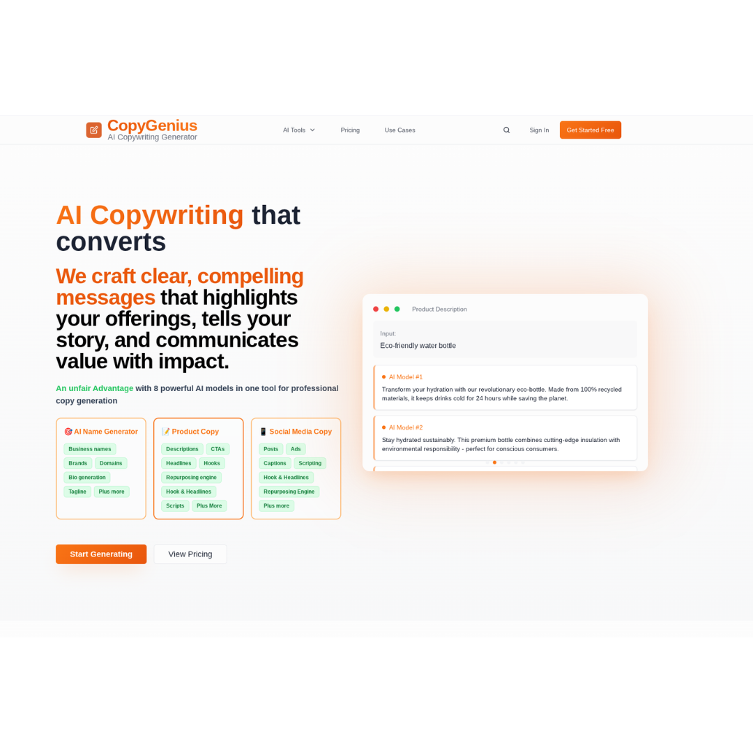 CopyGenius—One Prompt,Multiple AI Minds.