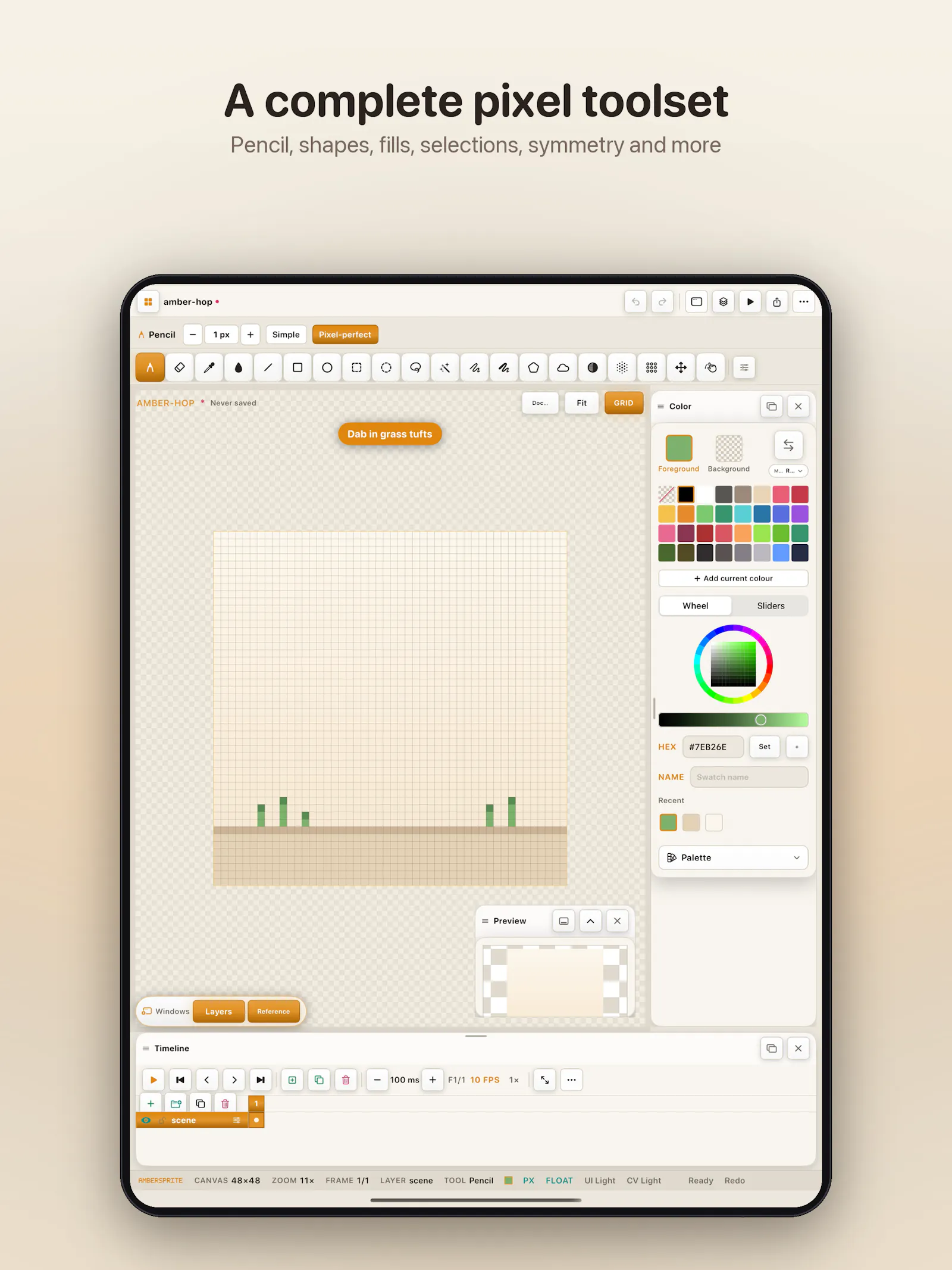 Ambersprite — Pixel Art Studio for iPad screenshot 7