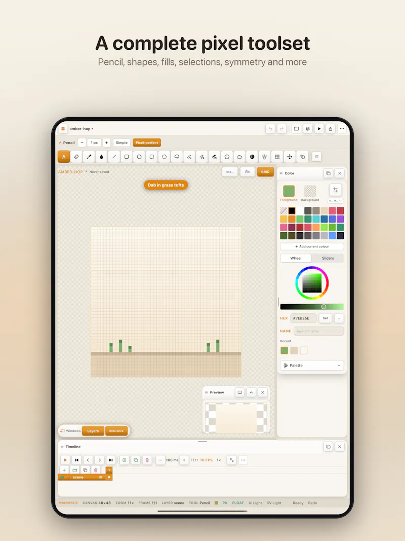 Ambersprite — Pixel Art Studio for iPad screenshot 7
