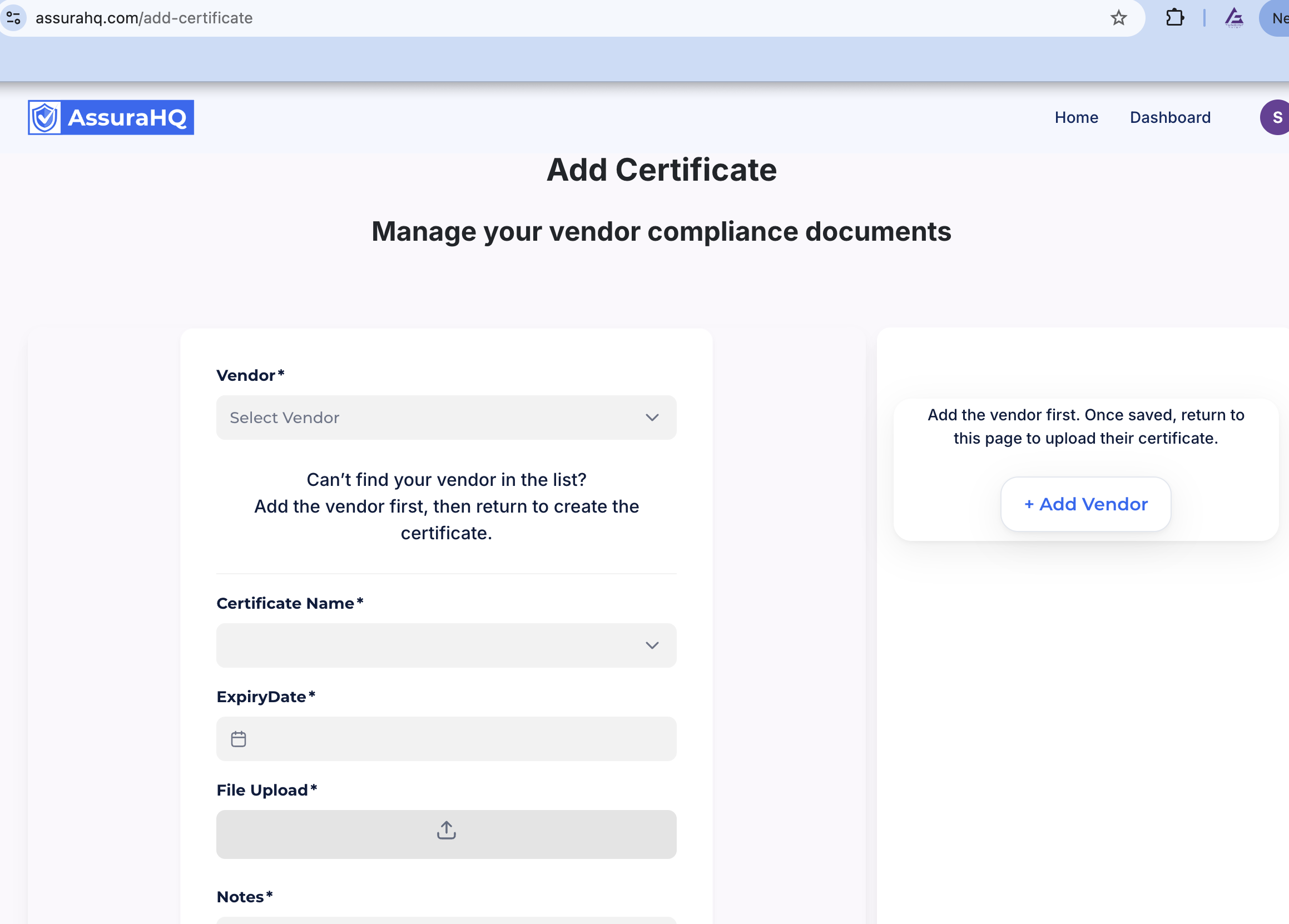AssuraHQ - Screenshot 2 showing product features and functionality