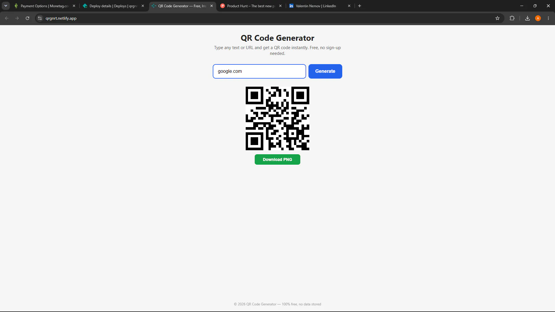 QRGENERATOR SIMPLE FAST EFFICIENT gallery image