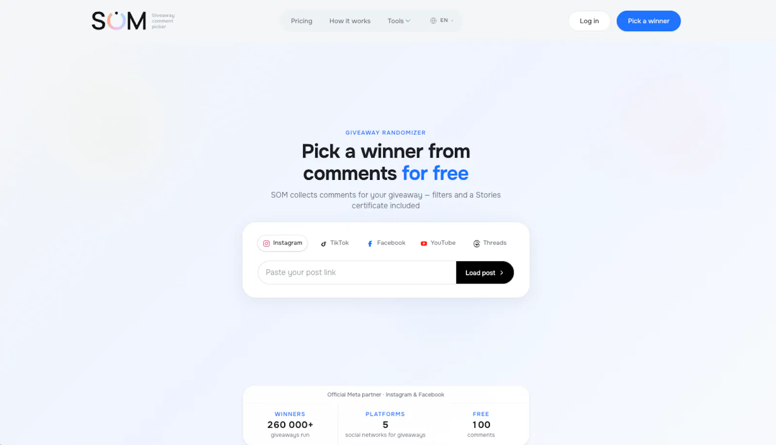 SOM Giveaway comment picker screenshot 2