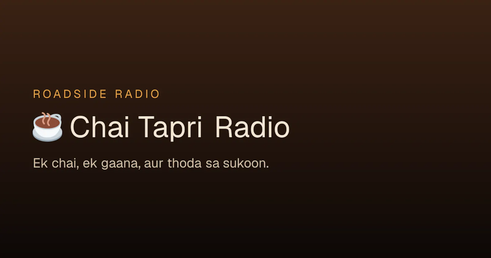Chai Tapri Radio screenshot 1