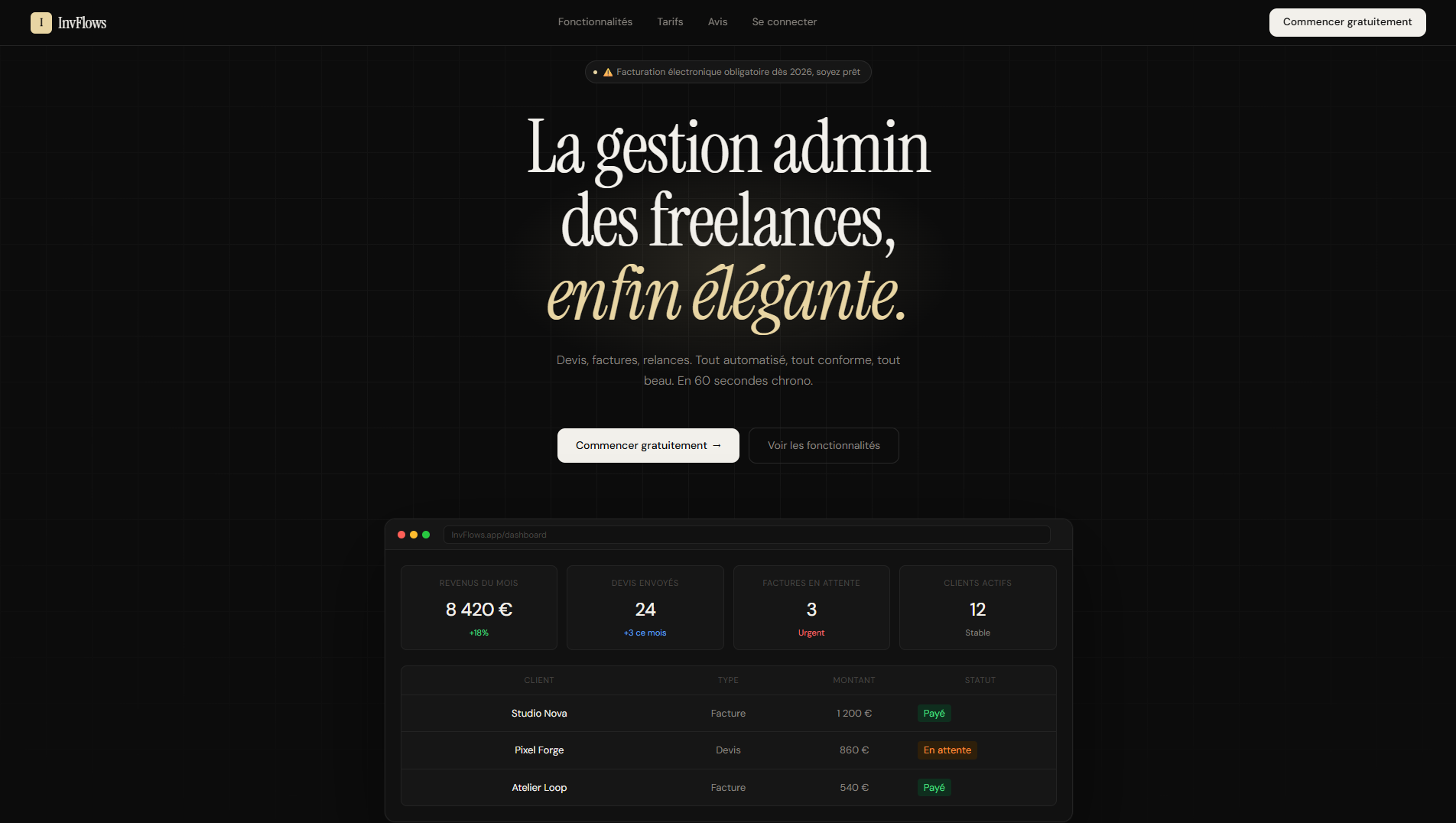 InvFlows La gestion admin des freelances gallery image