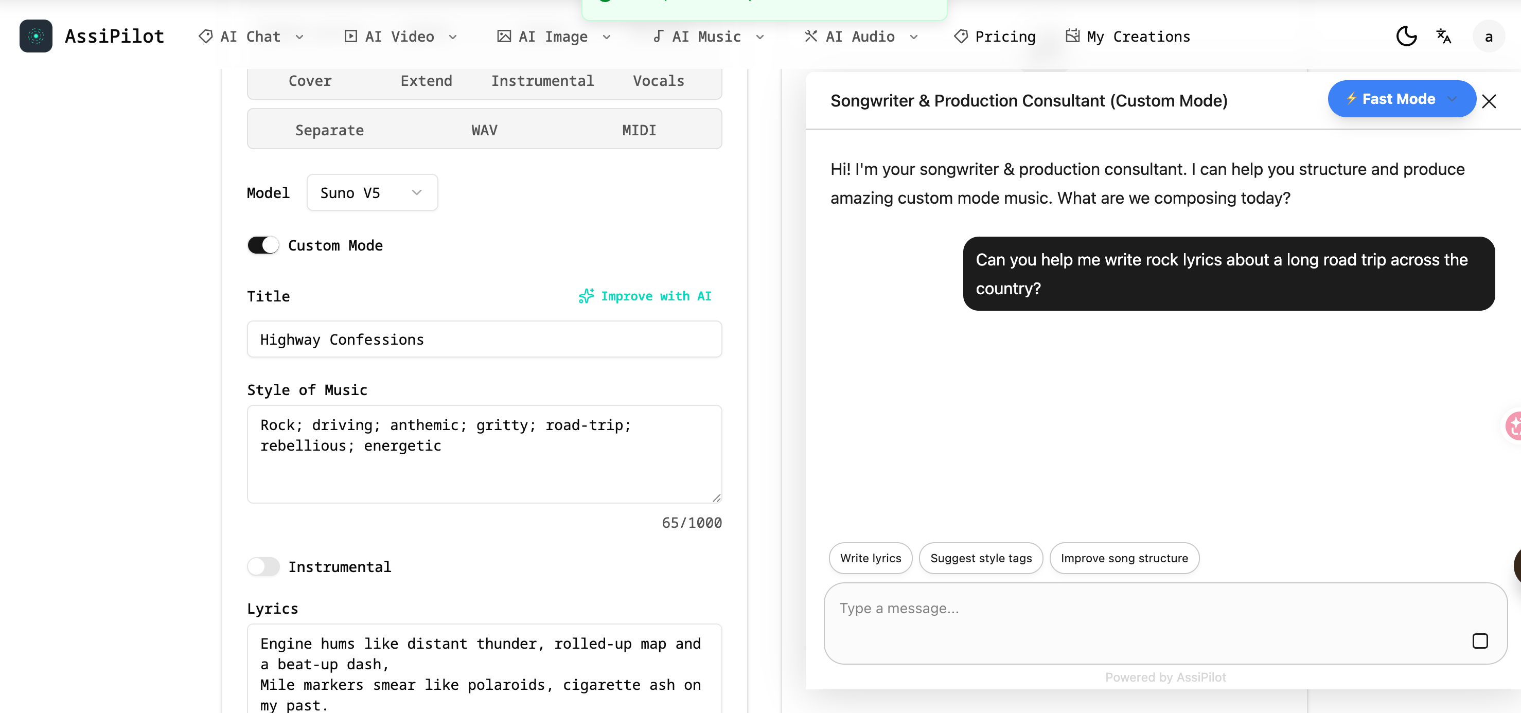 AssiPilot - Screenshot 2 showing product features and functionality