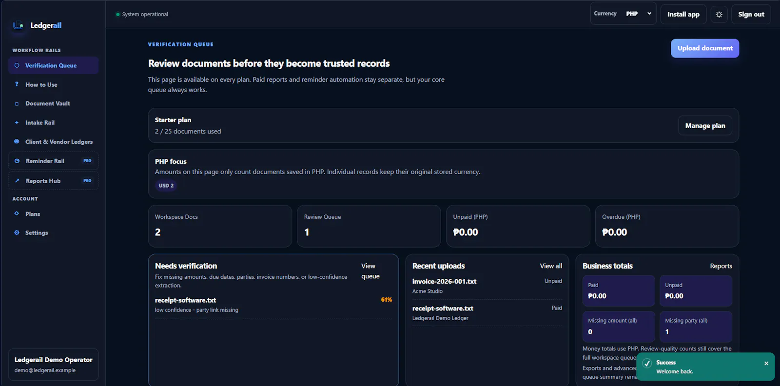 Ledgerail screenshot 9
