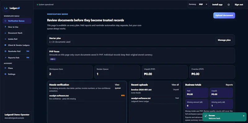 Ledgerail screenshot 9
