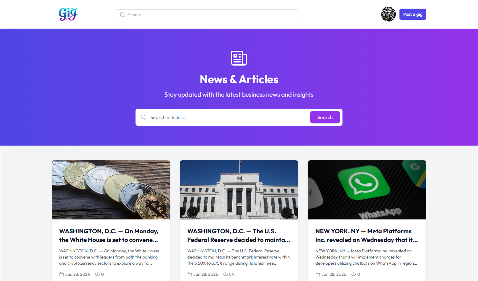 Gigbziness - Screenshot 3 showing product features and functionality