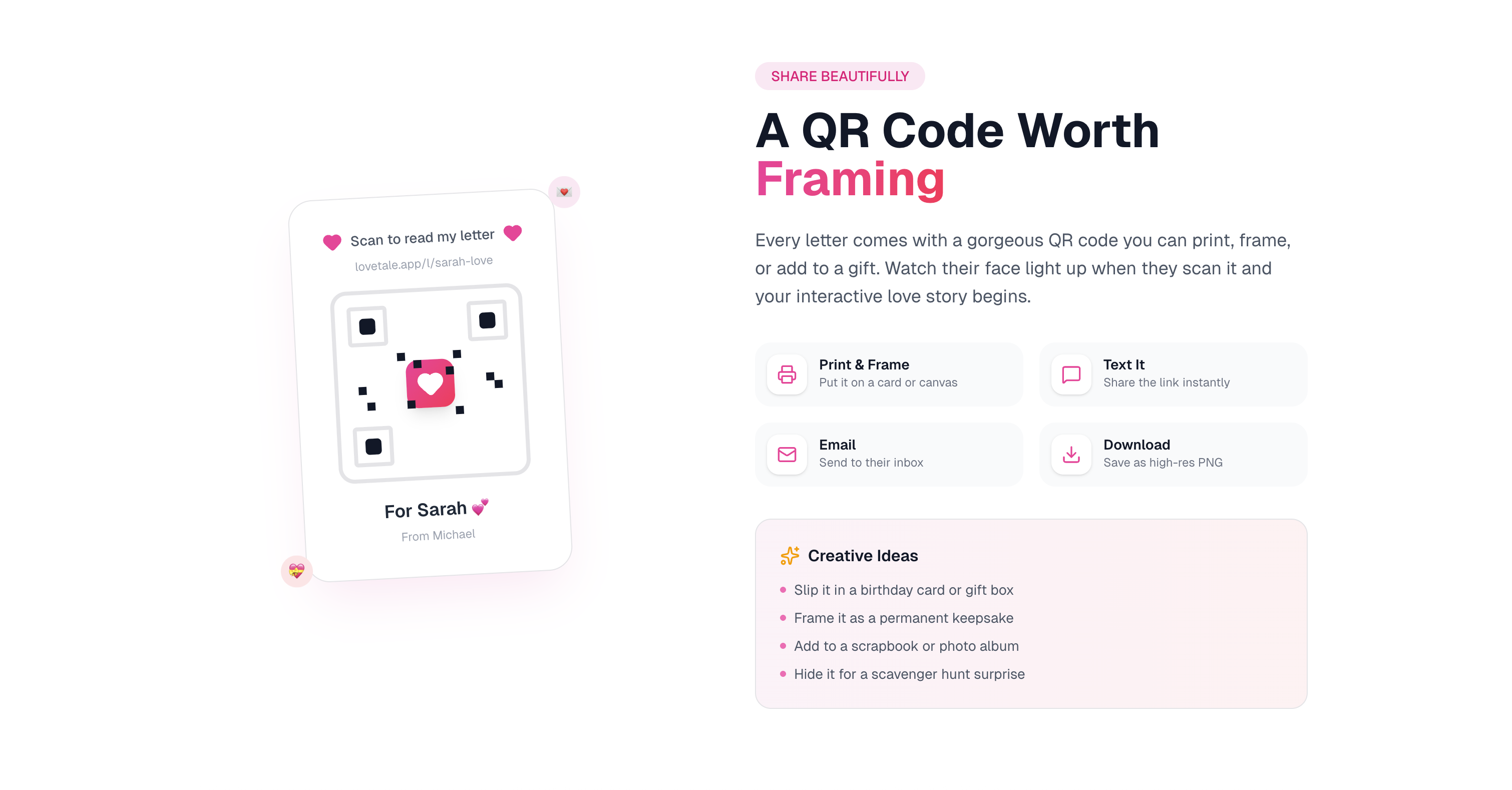 LoveTale - Screenshot 2 showing product features and functionality