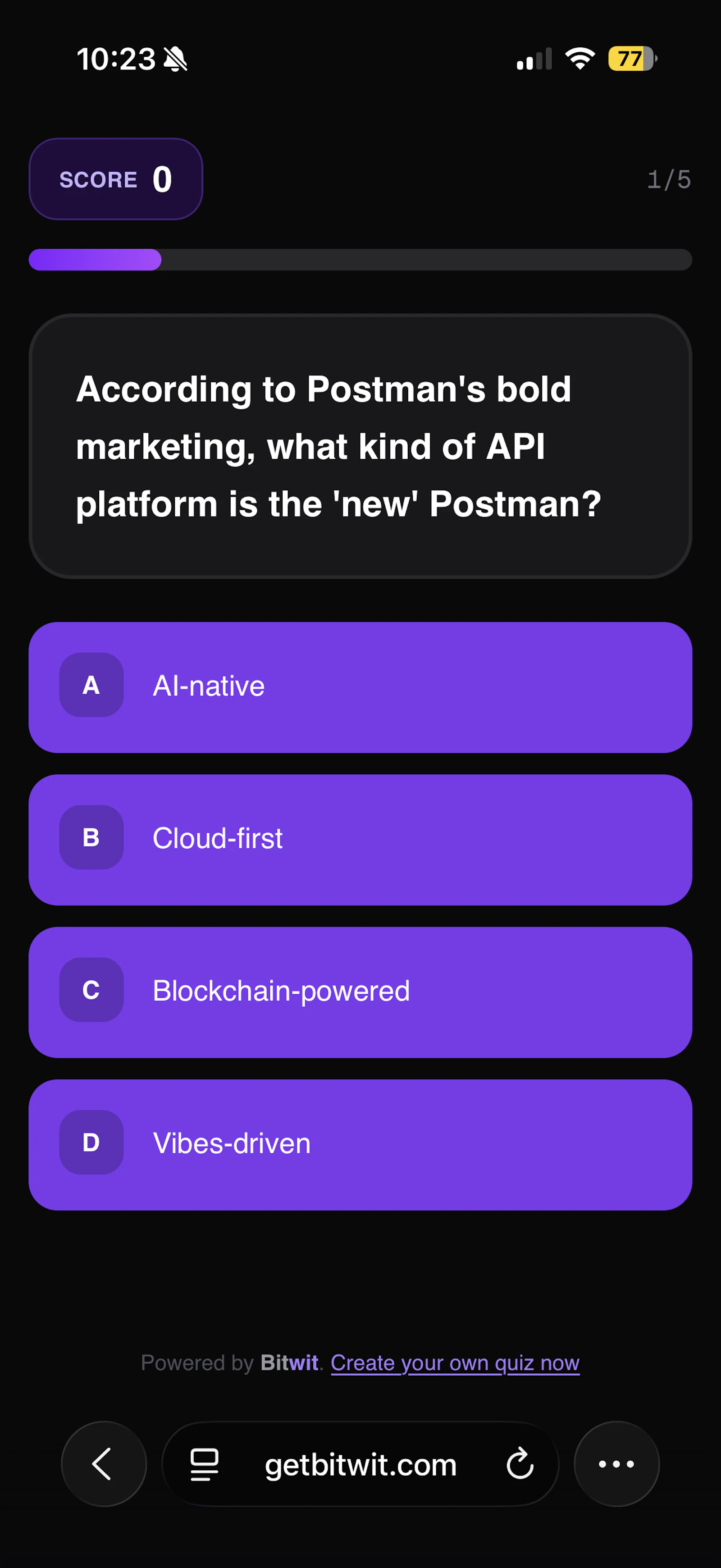 Bitwit — Developer Meetup Trivia screenshot 3