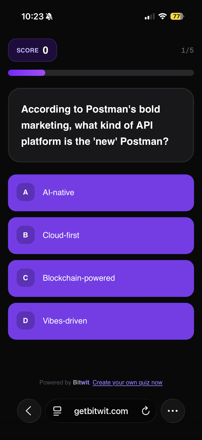 Bitwit — Developer Meetup Trivia screenshot 3