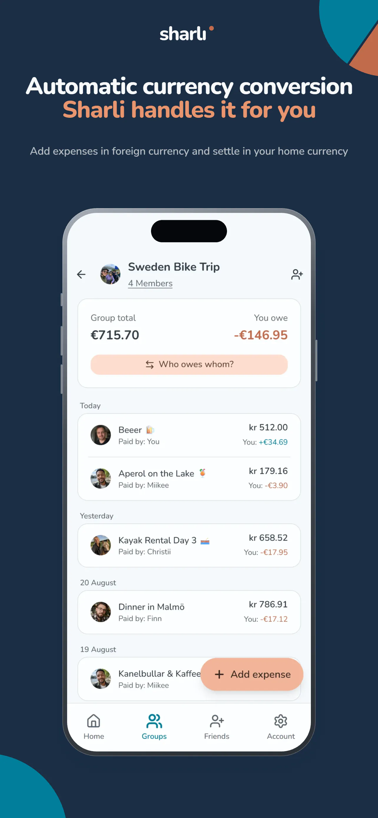 Sharli - expense splitting app gallery image